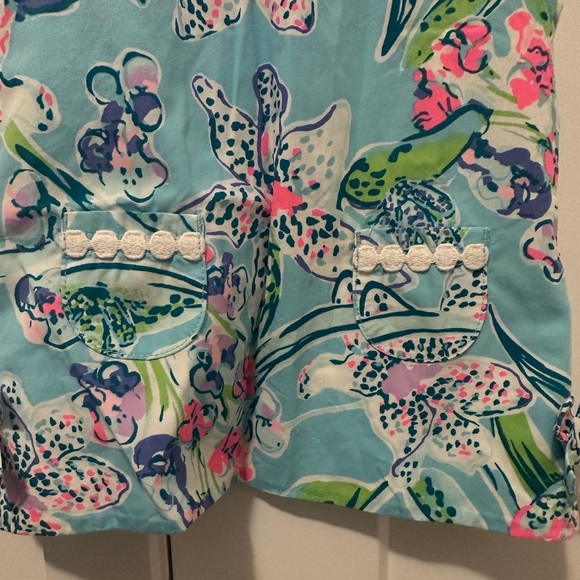 Lily Pulitzer Baby Blue Pink Printed Shift Dress Size 6-12 Months - Picture 4 of 10